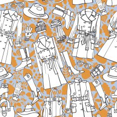 Fashion wear seamless pattern Autumn winter spring woman cloth N2