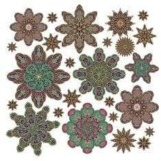 Set of decorative rosettes-stars in arabic style