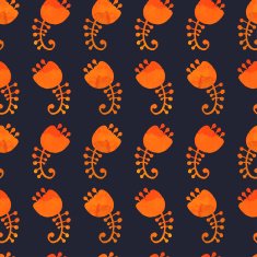 Vector colorful floral cartoon seamless background