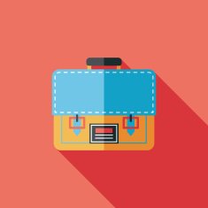 briefcase school bag flat icon with long shadow eps10 N15