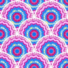 Vector seamless hand-drawn pattern with flowers and leaves N3