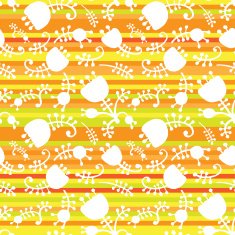 Vector floral on color stripes seamless N3