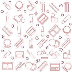 Women's cosmetic Silhouette Seamless pattern