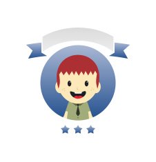 adorable boy cartoon character label N3