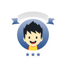adorable boy cartoon character label N4
