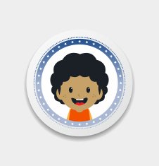 adorable boy cartoon character label N5