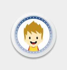 adorable boy cartoon character label N11