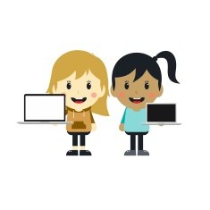 woman with laptop cartoon