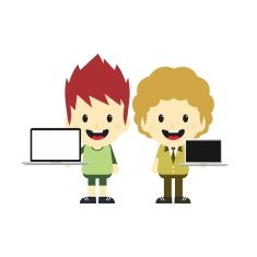 man with laptop cartoon N4