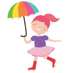 Circus girl with umbrella N2