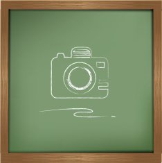 Camera sign on blackboard background vector