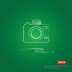 Camera sign on blackboard background vector N2