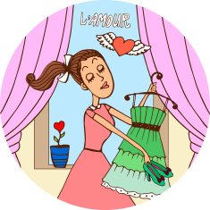 Young woman in love dressing fro a date