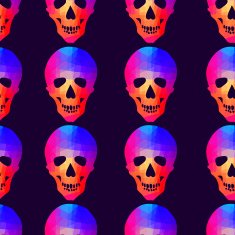 Seamless background with geometric skull