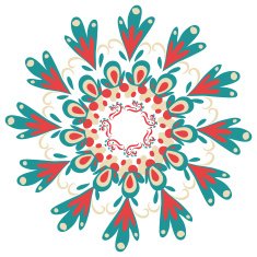 Hand-drawn ornamental round lace frame