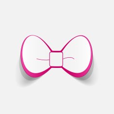 Realistic paper sticker bow N2 free image download