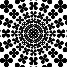 Black and White Abstract Psychedelic Art Background Vector Illu N19