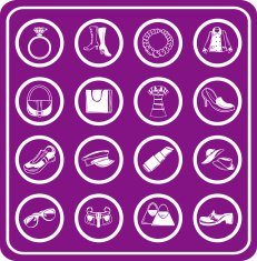 fashion clothes and accessories icons