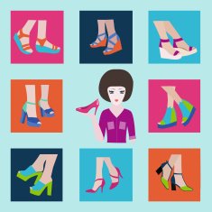 set of Flat icons fashion Footwear-illustration