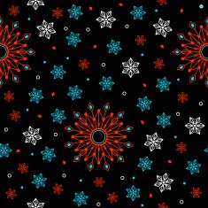 Geometric flowers seamless pattern