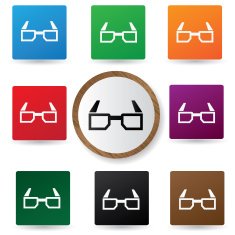 Glasses symbol on buttons vector