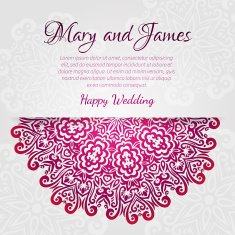 lacy vector wedding card template abstract circle floral ornament good N3
