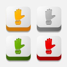 square button gloves