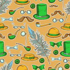 Retro gentleman elements pattern N2