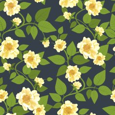 Wild Roses Retro Pattern