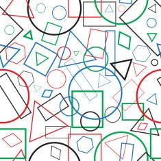 Illustration seamless pattern colour geometrical figures