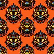 Abstarct damask orange vector pattern