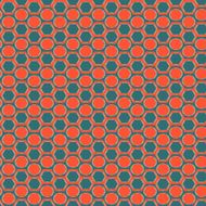 Pattern with strips of circles in hexagons