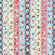 Pattern with flowers on strips circles