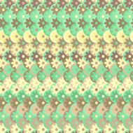 Pattern with flowers in green colors