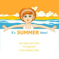 The girl and the sea Vector illustration N3