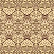 Seamless background retro floral and geometric ornament N2