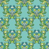 Vintage Damask seamless vector swirl