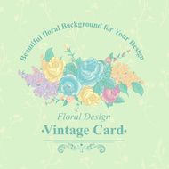 Vintage Greeting Card with Wildflowers N5