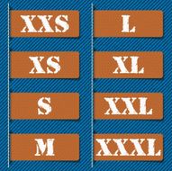 Size clothing labels - vector