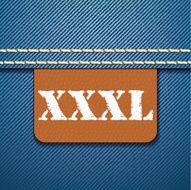 XXXL size clothing label - vector