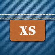 XS size clothing label - vector