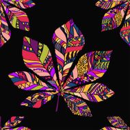 Decorative leaves Chestnut - Vector silhouette