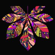 Decorative leaves Chestnut - Vector silhouette N2