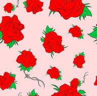 Vector Seamless pattern with rose flowers for background design