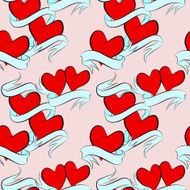 Seamless stylish red pattern with hearts N3