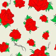 Vector Seamless pattern with rose flowers for background design N2