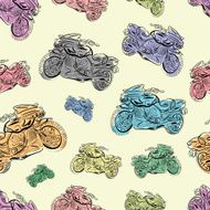 Seamless texture with motorcycles 6