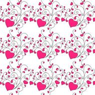Hearts and swirls on a light background seamless background N9