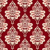Damask Flower red seamless vector design