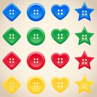 Set of buttons in different colors